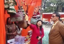 सरस मेले में पहुंच डीएम ने करी खरीदारी, व्यंजनों का चखा स्वाद